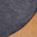 vidaXL Tapis en Peau de Mouton Synthétique Anthracite 200 x 200 cm