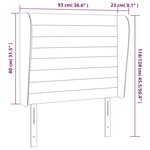 vidaXL Tête de lit avec oreilles Taupe 93x23x118/128 cm Tissu