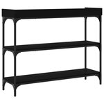 vidaXL Table console avec étagères noir 100x30x80 cm