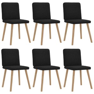 vidaXL Chaises à manger lot de 6 noir tissu