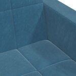 vidaXL Canapé-lit à 2 places avec repose-pied bleu velours
