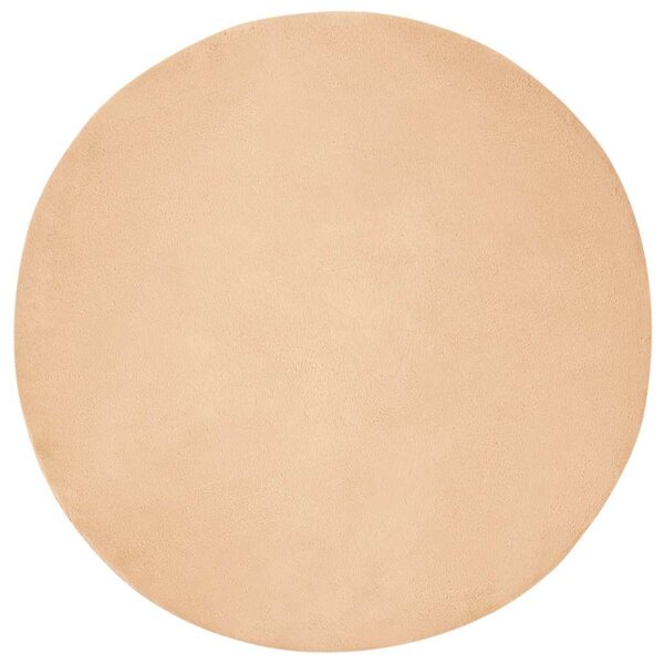 vidaXL Tapis en Fourrure Synthétique de Lapin Taupe Ø 160 cm Polyester