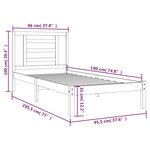 vidaXL Cadre de lit sans matelas blanc 90x190 cm bois de pin massif