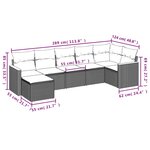 vidaXL Salon de jardin avec coussins 7 Pièces beige résine tressée