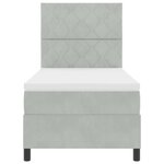 vidaXL Lit à ressorts avec matelas Gris clair 90 x 200 cm Velours
