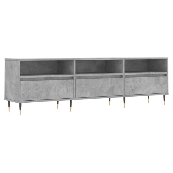 vidaXL Meuble TV gris béton 150x30x44 5 cm bois d'ingénierie