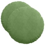 vidaXL Coussins de siège 2 Pièces Vert clair Ø 40 x 13 cm Velours