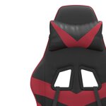 vidaXL Chaise de jeu pivotante Noir et rouge bordeaux Similicuir