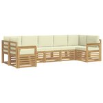 vidaXL Ensemble de canapés d'extérieur 6 pc Blanc et Crème Polyester