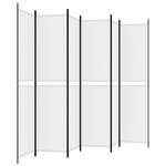 vidaXL Cloison de séparation 6 panneaux Blanc 300x220 cm Tissu
