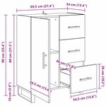 vidaXL Buffet avec tiroir Chêne artisanal 69 5 x 34 x 90 cm