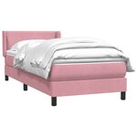 vidaXL Sommier à lattes de lit avec matelas rose 100x220 cm velours