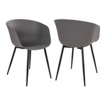 4 Fauteuils de jardin gris RODA