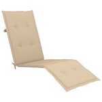 vidaXL Chaise de terrasse avec repose-pied et coussin Acacia solide