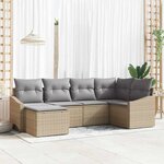 vidaXL Ensemble de salle à manger pour jardin 6 Pièces Beige  Gris clair