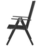 vidaXL Chaises pliables de jardin lot de 4 Aluminium et textilène Noir