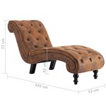 vidaXL Chaise longue Marron Similicuir daim