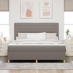 vidaXL Lit à Ressort avec Matelas Taupe King en Tissu