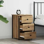 vidaXL Cabinet de Chevet avec tiroir chêne artisanal 40 x 36 x 60 cm