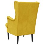 vidaXL Fauteuil Jaune Velours