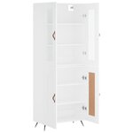 vidaXL Buffet haut Blanc 69 5x34x180 cm Bois d'ingénierie
