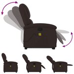 vidaXL Fauteuil inclinable de massage Marron foncé Tissu
