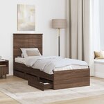 vidaXL Cadre de lit avec tiroir Chêne brun 75 x 190 cm Bois Ingénierie