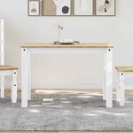 vidaXL Table à manger Panama blanc 112x60x75 cm bois massif de pin