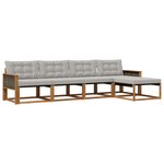 vidaXL Ensemble de canapés d'extérieur 5 pc Naturel et gris clair