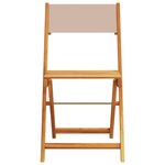 vidaXL Ensemble de bistro 3 Pièces taupe tissu et bois massif