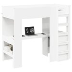 vidaXL Cadre de lit superposé avec bureau Blanc 90 x 200 cm