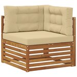 vidaXL Ensembles de canapés 4 pc Naturel et Beige Bois d'Acacia Massif