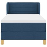 Lit à ressort vidaXL avec matelas - Bleu  90x190 cm  Tissu