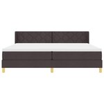 vidaXL Lit à ressorts Marron foncé et Blanc 200 x 200 cm Tissu