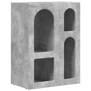 vidaXL Buffet Gris béton 59 x 35 x 80 5 cm Bois d'ingénierie