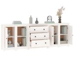 vidaXL Buffet Blanc 230x35x80 cm Bois massif de pin