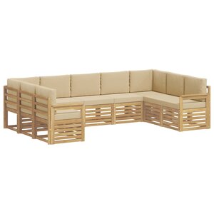 vidaXL Ensemble de canapés d'extérieur 7 Pièces Blanc et Beige