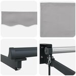 vidaXL Auvent Rétractable Gris clair 350 x 250 cm tissu