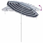 vidaXL Parasol de plage Bleu 206 x 206 x 212 cm Polyester et métal