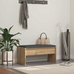 vidaXL Banc d'entrée avec coussin Chêne artisanal 83 x 38 x 40 cm