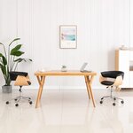 vidaXL Chaise pivotante de bureau Noir Bois courbé et similicuir