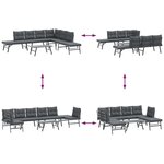vidaXL Ensemble de bancs de jardin avec coussins 5 Pièces noir