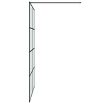 vidaXL Paroi de douche Noir 140x195 cm Verre ESG dépoli