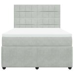 vidaXL Sommier à lattes de lit et matelas Gris clair 140x200cm Velours