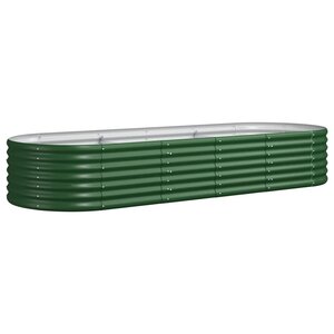 vidaXL Lit surélevé de jardin Acier galvanisé 224x80x36 cm Vert