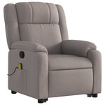 vidaXL Fauteuil inclinable de massage Taupe Tissu