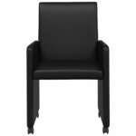 vidaXL Chaises de Salle à Manger avec Roues 2 Pièces Noir 57 x 66 x 94 cm