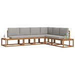 vidaXL Ensemble de canapés d'extérieur 6 Pièce Gris Naturel et Clair