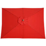 Parasol rectangulaire inclinable bois polyester haute densité 2L x 1 5l x 2 3H m rouge