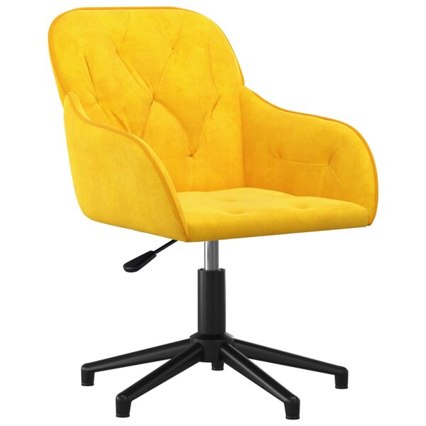 Chaise fauteuil siège pivotante de bureau informatique étude Jaune velours jaune 02_0024143